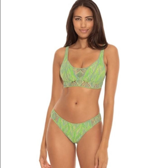 Becca by Rebecca Virtue GREEN Adela Mosaic Hipster Bikini Bottom, US Large - Picture 10 of 10